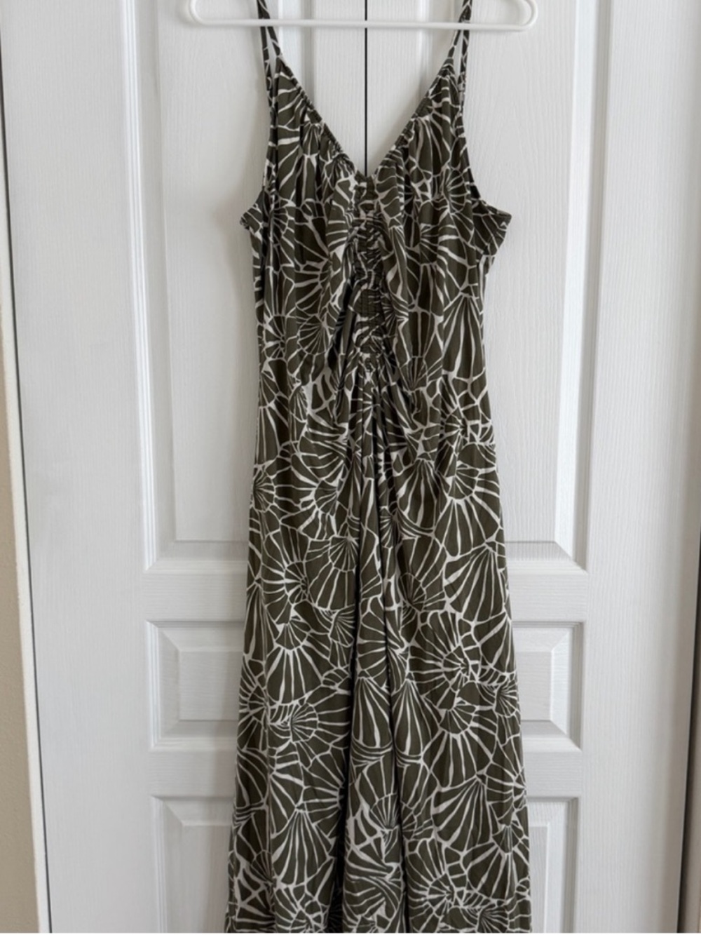 LOFT Shell Ruched Strappy Midi Dress - Picture 2 of 7